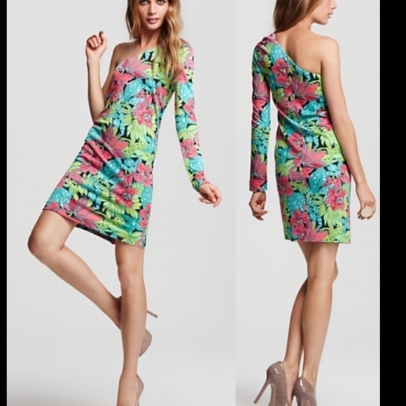 Lilly Pulitzer Dresses & Skirts - LILLY PULITZER| WHITAKER SKIP ON IT ONE SHOULDER DRESS